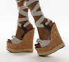 Solid White Platform Wedges Sandals