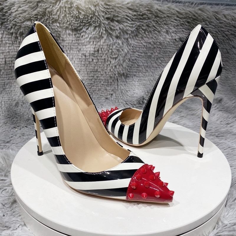Tikicup Red Spikes Pointy Toe Party Shoes