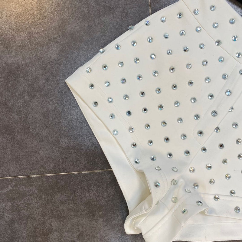 PREPOMP 2023 Spring Summer New Arrivals High Waist Diamonds Shorts Streetwear Women GA134