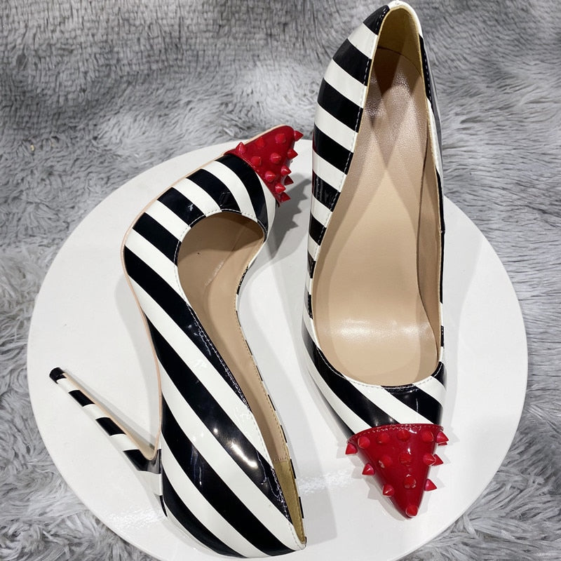 Tikicup Red Spikes Pointy Toe Party Shoes