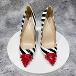 Tikicup Red Spikes Pointy Toe Party Shoes