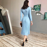 Future Time Women Knitted Long Dress Autumn Winter Slim Sleeve Ladies Dresses Elegant Party Female Sweater Bodycon Dress F792