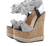 Solid White Platform Wedges Sandals