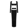 VC Summer Beach Dress Sets Women Slim Corset Cropped Top And Long Skirts Two Piece Set White Classy Outfits