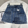 PREPOMP 2023 Spring New Arrival High Waist Double Pockets Slim Bodycon Short Denim Skirt Women GH191