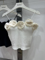 Summer Basic Crop Top Women Patched Fake Diamonds Padded Soft Velour Tanks Sleeveless Tee Top Camisole With Bra