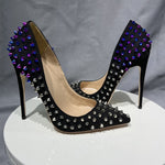 Black Rivet Pointed Toes