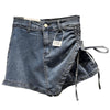 PREPOMP 2023 Spring New Arrival Bandage Drawstring Denim Shorts Skirt Women GH192