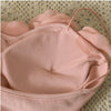 Summer Sweet Hot Camis Crop Top With Build-in Bra Girls Patched 3D Flowers Padded Camisole Sleeveless Tee Tshirt