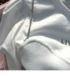 Tops Round Neck Puff Sleeve Chain Decoration T-shirts