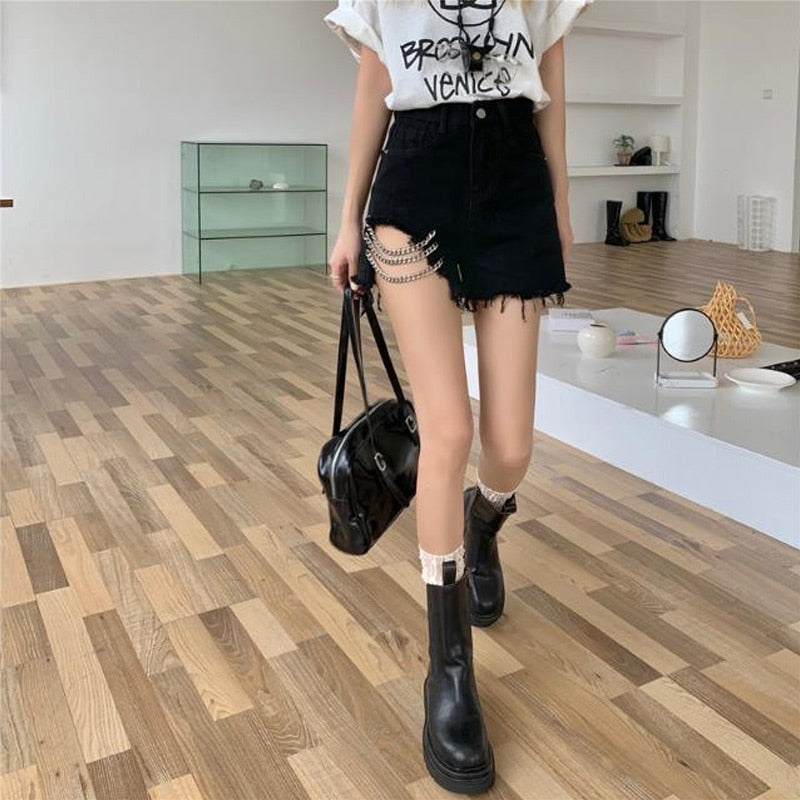 New Hollow Out High Waist A-Line Wide