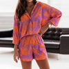 Vacation Style Loose Printed Shorts Casual 2022 Summer Spring Women&#39;s Clothing Fashion Set Short Sleeve T Shirt &amp; Shorts Pants