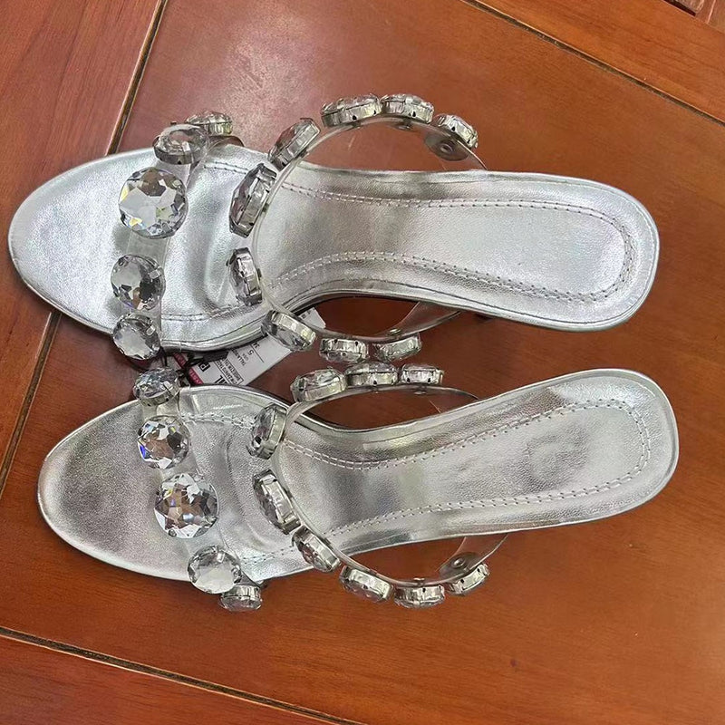 New Beautiful Goddess Rhinestone Decorative with Slim High Heel