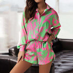Vacation Style Loose Printed Shorts Casual 2022 Summer Spring Women&#39;s Clothing Fashion Set Short Sleeve T Shirt &amp; Shorts Pants