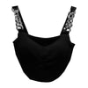 PREPOMP 2022 Summer New Arrival Sleeveless Metal Chain Strap Chest Padded Slim Tank Top Vest Women Crop Tops GE491