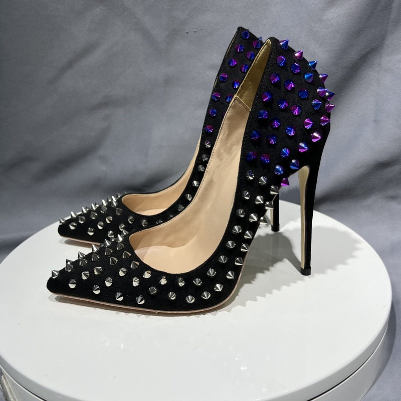 Black Rivet Pointed Toes