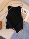 Sexy Sleeveless Diamond Tops