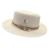 2023 New Metal R Letter Buckle Straw Hat Leisure Summer Sunscreen Hat Women&#39;s Fashionable Beach Hat Vintage Hat Church Hats