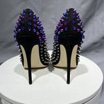 Black Rivet Pointed Toes