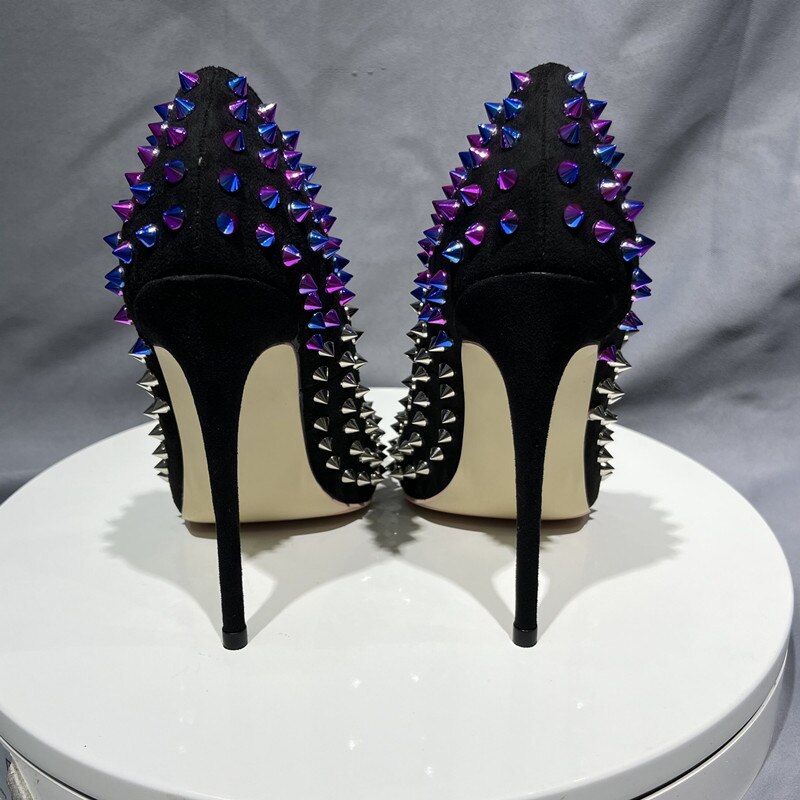 Black Rivet Pointed Toes