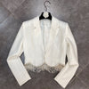 High Quality Autumn 2023 Women&#39;S Diamond Tassel 2 Two-Piece Set Sexy Short Coat + Spaghetti Strap Dress Elegant Party Set