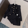 High Quality 2022 Autumn New Tweed 2 Two-Piece Set Sexy O-Neck Long Sleeve Single Breasted Jacket And Pants Club Party Set
