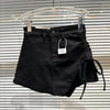 PREPOMP 2023 Spring New Arrival Bandage Drawstring Denim Shorts Skirt Women GH192