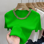 Summer French Style Chic Chain Neck Tees