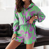 Vacation Style Loose Printed Shorts Casual 2022 Summer Spring Women&#39;s Clothing Fashion Set Short Sleeve T Shirt &amp; Shorts Pants