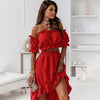 Floral Print Elegant Sexy Off Should Two Pieces