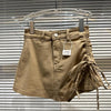 PREPOMP 2023 Spring New Arrival Bandage Drawstring Denim Shorts Skirt Women GH192