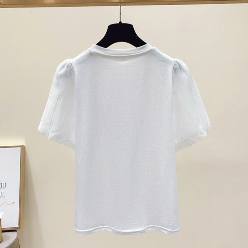 Casual O-Neck Heart-Shaped Diamond Elegant Tops