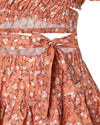 Floral Print Criss Cross Crop Top & Skorts Set