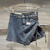 PREPOMP 2023 Spring New Arrival Bandage Drawstring Denim Shorts Skirt Women GH192