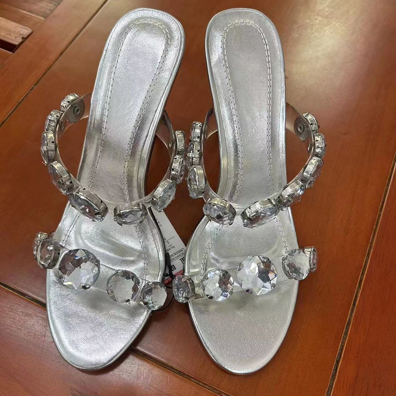 New Beautiful Goddess Rhinestone Decorative with Slim High Heel