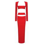 VC Summer Beach Dress Sets Women Slim Corset Cropped Top And Long Skirts Two Piece Set White Classy Outfits