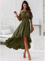 Floral Print Elegant Sexy Off Should Two Pieces