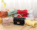 Mini Jelly Purse and Handbag with Pearls Top Handle Faux Quilted cute small coin pouch Party purse - Sabreeonline