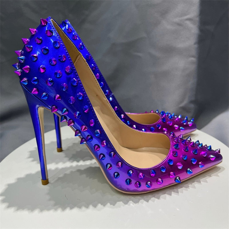 Spikes Rivets Studded Sexy Gradient Double Color