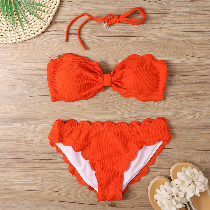 Sexy Bandeau Bikini Set 2023 Women Brazilian Swimsuit Solid Swimwear Female Summer Beachwear Bathing Suit Bequine