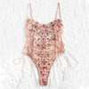 Women Teddy lingerie Sexy Underwear Erotic Corset Lace Mesh Sleepwear Nightwear  Embroidered strap one-piece sexy pajamas - Sabreeonline