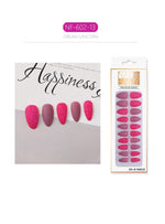 Set Shiny Matte Nail Tips with Designs Reusable Press - Sabreeonline