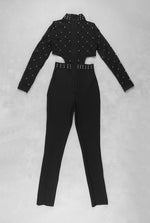 Long Sleeve Beaded Lace Bodysuit - Sabreeonline