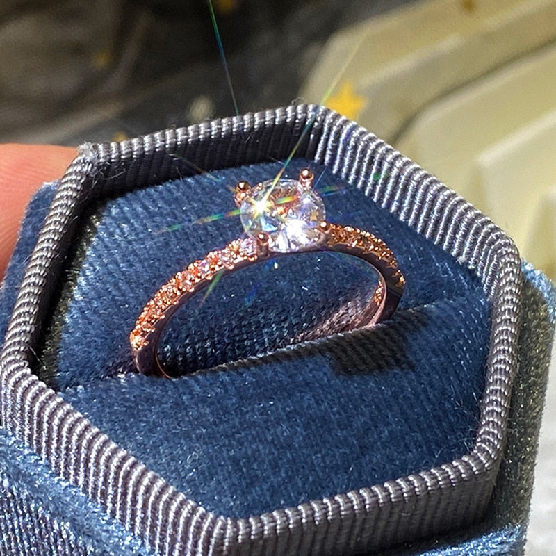 New Luxury Classic Sparkling Zircon Engagement Wedding Ring - Sabreeonline