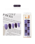 Set Shiny Matte Nail Tips with Designs Reusable Press - Sabreeonline