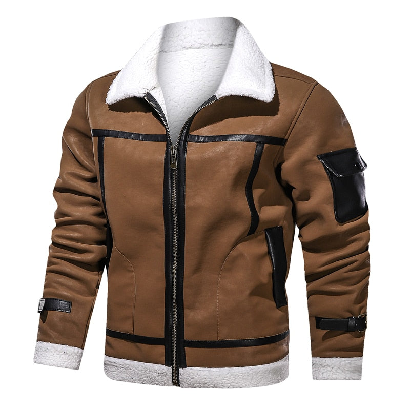Faux Fur Leather Jacket - Sabreeonline