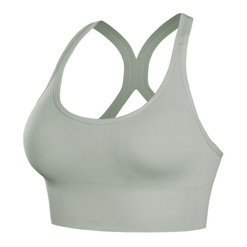 sports bras crop top fitness gym running sportswear women&#39;s Sports underwear push up brassiere plus size Yoga top bra - Sabreeonline