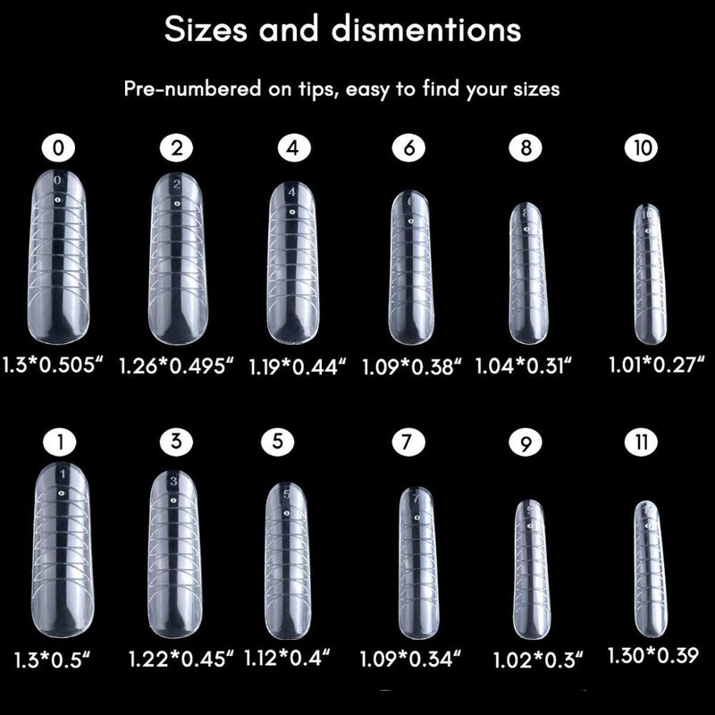 Makartt Dual Forms Nail Forms Nail Extension System for Poly Nail Gel Coffin Nail Mold Clear Full Cover False Nail Tips Acrylic - Sabreeonline