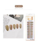 Set Shiny Matte Nail Tips with Designs Reusable Press - Sabreeonline