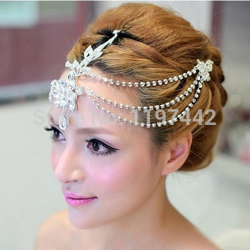 New Wedding Tiara Tassel Bridal hair Jewelry Luxury hair accessories - Sabreeonline